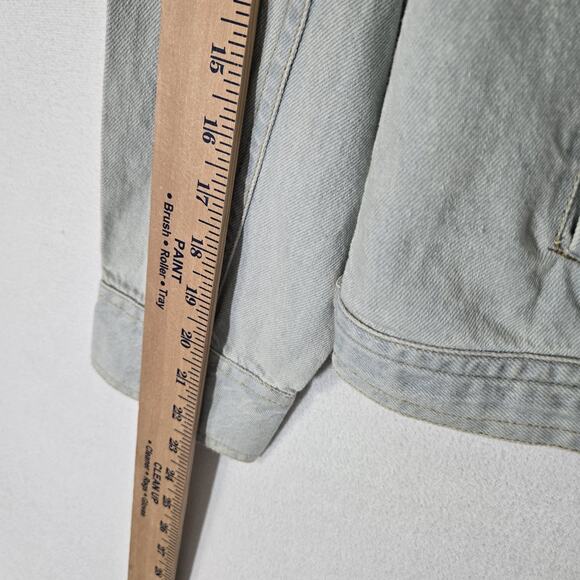VTG Keren Hart Denim Jacket sz M Light Blue 100% Cotton Embroidered Floral Boho - Picture 11 of 15